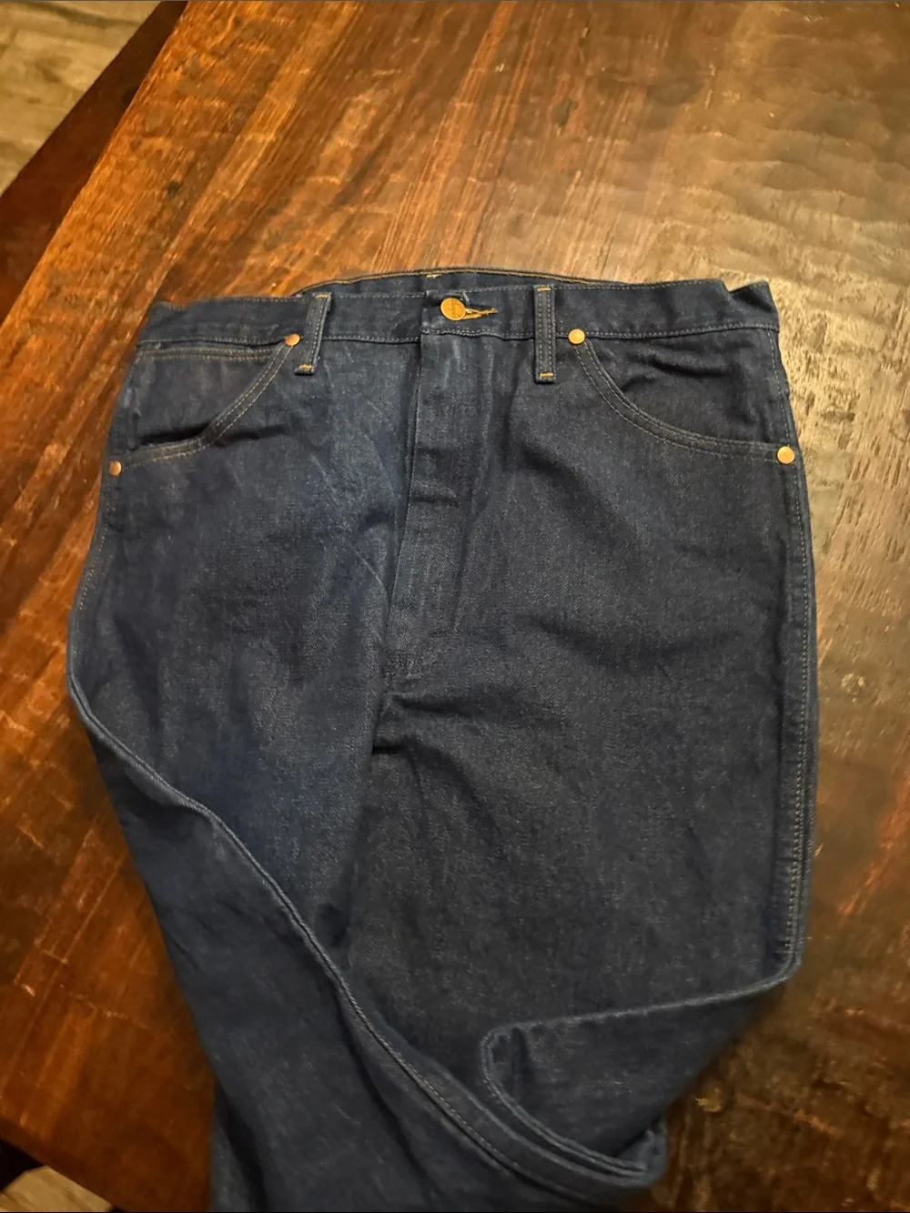 Wrangler Men's Indigo Straight-Leg Denim Jeans 36x38 slim